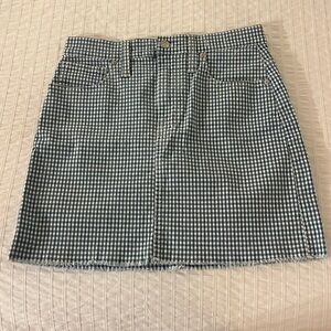 Madewell high waisted miniskirt in blue and white gingham.
